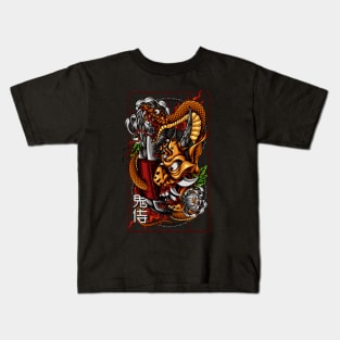 Japanese Oni Helmet Kids T-Shirt